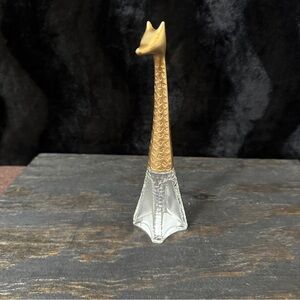 Vintage Golden Giraffe Glass Bottle